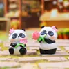 Figura de Dibujos Animados de Moda Estilo Chino Tema de Flores Panda Caja Sorpresa Adorno de Escritorio Creativo de Moda Souvenir Popular para Turistas