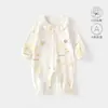 Mameluco de Manga Larga para Bebé, Ropa de Casa de Algodón Peinado para Bebé, Pijamas, Ropa de Salida de Primavera y Otoño para Bebé Niña Recién Nacida Clase A