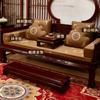 Novo Sofá Almofada Mogno Estilo Chinês Móveis Madeira Maciça Capa Almofada Sofá Antiderrapante Cama Luohan Conjunto Cinco Peças Almofada Bordada