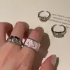 Anillo de Gatito Lindo Dulce Adorable con Pedrería Personalidad Única Estilo Nicho Apilable Ajustable Dibujos Animados Anillo para Mujer