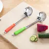 Escorredor Colher de Sopa Espesso em Aço Inoxidável, Colher Grande e Pequena para Sopa e Mingau de Cabo Longo, Filtro Escorredor para Panela Quente de Cozinha Doméstica