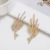 Acessórios para Leque de Noiva Estilo Antigo DIY Liga de Imitação Strass Galho Corsage Mão Cauda de Peixe Decoração de Sapato 26*59mm