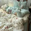 Conjunto de cama de quatro peças 100% algodão puro Classe A modelo novo 2026 capa de edredom 100% algodão, lençol de baixo, capa de colcha, lençol com elástico para dormitório estudantil conjunto de três peças 3