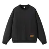 Moletom Jacquard Liso ACU Masculino com Gola Redonda para Homens, Novo Tendência Outono/Inverno 2026 Top Texturizado Solto para Homens