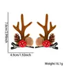 2027 Desenho Animado Fofo Galho de Rena Acessórios de Cabelo de Natal Presilha de Cabelo Presilha de Cabelo de Natal Fruta Vermelha Galho Marrom Par de Presilhas Bico de Pato