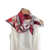 Lenço Quadrado de Algodão e Linho com Seda de Alta Qualidade para Mulheres Primavera e Verão Design Dupla Face Estampado Acessórios para Lenços Xale