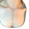 ¡Adorna tus hombros y cuello! Cadena Clavicular Delicada con Borla de Diamantes Microincrustados Dorada para Mujer, Estilo Bohemio de Nicho Collar Delgado Chica Picante