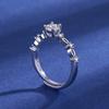 Explosions Live Supply Imitación Diamante Mosang Cuatro Garras 50 Puntos Anillo Simple Lujo Ligero Ocho Corazones Ocho Flechas Propuesta Anillo de Diamante Fabricantes