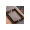 Bandeja de Madera Kung Fu para Postre de Fruta Casero Utensilios de Café Bandeja de Té Bandeja Color Nogal Chino Tazas de Té de Bambú Bandeja de Bambú