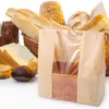 Bolsa de Papel Kraft Personalizada para Pan con Ventana para Tostadas, Cierre de Alambre, Bolsa de Empaque para Productos Horneados, Croissant, Bolsa de Papel Auto-Sellante