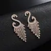 Pendientes de cadena de garra transfronterizos europeos y americanos borla de pedrería geométricos de cisne pendientes de personalidad femenina fábrica directa E747