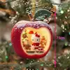 Adorno Navideño de Acrílico Plano para Colgar en el Coche, Regalo de Manzana para Nochebuena, Creativo, Transfronterizo de Amazon