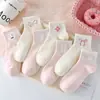 Calcetines Suaves y Acogedores para NiñosEl más vendido de Otoño e Invierno: Calcetines Coreanos Rosas Dulces con Lazo, Tubo Corto, Cintura Alta, para Estudiantes Niñas
