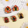 Diseño Personalizado de Gatos en Llamas, Broche de Aleación de Pintura Divertido y Versátil, Insignia Exquisita de Animales de Dibujos Animados