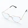 Superventas Transfronterizos Gafas de Sol Retro con Montura de Metal Corazón de Melocotón Gafas de Sol Oceánicas Gafas de Sol de Moda con Forma de Corazón para Mujer