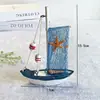 Decoración de Hogar Estilo Mediterráneo Adornos de Modelo de Velero de Madera Barco Tema Estilo Océano Camino de Boda