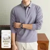 Camisa polo de manga larga transfronteriza del sudeste asiático para hombre, camiseta base de color liso, camiseta con cuello, ropa de trabajo antibacteriana para otoño e invierno para hombre