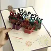 Tarjeta de cumpleaños creativa con música ligera pequeña linda tarjeta de pastel 3d tarjeta de cumpleaños escrita a mano
