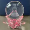 Adorno de Escritorio Flor de Loto Amatista, Bola de Buda de Ajuste Interno Citrino, Adorno de Adoración, Decoración para Oficina y Hogar