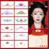 Adesivos de Tatuagem Coloridos de Ano Novo, À Prova d'Água e Não Tóxicos, Adesivos de Véspera de Ano Novo, Adesivos de Glitter para o Rosto, Maquiagem Facial Cosplay Estilo Antigo, Alto Valor Estético