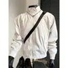 Chaqueta de vuelo estilo americano con cuello mao a prueba de agua y viento para hombre, chaqueta corta de trabajo elegante de alta gama para otoño, chaqueta de béisbol para motocicleta