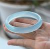 Pulsera de calcedonia azul hielo lago azul ágata natural 11 mm delgada gruesa tesoro azul marino pulsera punto puede ser una generación de envío