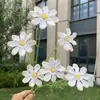 6 cabeças de flores altas de verão, flores artificiais, decoração de casamento e casa, atacado
