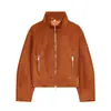 Comercio exterior transfronterizo estilo europeo y americano ropa de mujer ZA AliExpress moda popular casual holgada chaqueta con textura de gamuza