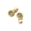 Diseño de Relieve de Guerrero Romano Nuevo Vintage Estilo Francés con Incrustaciones de Perla, Elegantes Pendientes de Plata S925, Huecos y Exquisitos