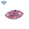 Huagang gema doble agujero ojo de caballo anillo de circón rosa superficie piedra desnuda forma de hoja CZ artificial gema de piedra desnuda agujero para gema