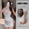 Lencería Sexy Cheongsam Tentación Vestido de Noche Alimentar Marido Pasión Viento Correa Uniforme Cama Traje Gratis 8538