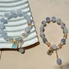 Pulsera de Cristal con Degradado Estilo Bosque Hecha a Mano con Cuentas Joyería de Mano con Borla de Cristal para Mujer Ins Niche Mejor Amiga Venta al Por Mayor
