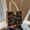 Bolsa Bento para Lonchera para Mujeres 2026 Nueva Moda Tendencia Bolso de Mano para Salir para Mujeres Ins Hecho a Mano Bolsa de Almacenamiento de Lino