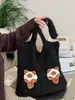 Bolsa Tote de Boneca Grande Capacidade Bolsa de Ombro de Tricô 2025 Outono e Inverno Novo Estilo Coreano Para Ir ao Trabalho Férias Bolsa de Axila Fofa
