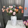 Flores Artificiales 5 Cabezas Tallo Único Ajo Pompon Crisantemo Pompon de Mil Capas Decoración del Hogar Boda Hotel Salón de Bodas Marcadores de Pasillo