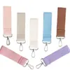 Lanyard tejida de color sólido Morandi para llaves, llavero simple de tela, accesorio para bolso, correa de mano, en stock