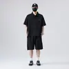 Novo Conjunto Esportivo Casual Masculino de Verão, Camisa Polo com Lapela, Shorts de Manga Curta, Conjunto de Duas Peças, Estilo Coreano, Moderno e Simples