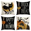 Nueva Funda de Almohada de Halloween Transfronteriza Funda de Cojín de Sofá Funda de Almohada de Lino Decoración del Hogar de Halloween Funda de Almohada