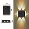 Luz lavaluces de pared exterior para villa, luz solar decorativa para jardín y patio, farola solar integrada de pared con batería de larga duración