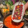 Vajilla estilo hot pot Shanhuansanshanshan, plato de tres crujientes de verduras, plato en forma de barco de hongo enoki con imitación de veta de madera