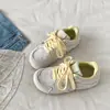Nueva colección primavera y otoño 2026: Tenis de cordones para mujer, de bloques de color, punta redonda, suela plana, cómodos, antideslizantes y duraderos, para estudiantes