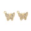 Nuevos Accesorios de Joyería Pulsera Colgante Pendientes Colgante Mariposa Diamante Colorido Venta al por Mayor Aleación DIY Accesorios Yiwu
