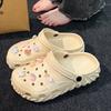 Zapatos de Cueva de Suela Gruesa para Mujer Verano para Exterior 2025 Nuevas Sandalias de Playa Antideslizantes Tacón Aumentado Pantuflas de Eva