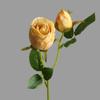Flor de Simulação Borda Queimada em Duas Pontas Rosa Decoração de Móveis para Sala de Estar Flor de Seda Rosa Camélia Adereços de Casamento Adereços de Fotografia