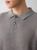 Mo Mai Ke Ropa de Hombre Alta Inteligencia Para Ir al Trabajo Cuello Polo Tejido Hombre Estilo Otoño 2026 Suéter de Canalé Vertical Hombre 22332.
