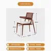 Cadeira de Jantar Nórdica Retrô Madeira Maciça Hotel Restaurante Estilo Wabi-Sabi Estofada Macia Cadeira de Rattan para Lazer Cadeira de Rattan Simples de Designer