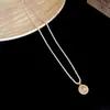 Collar con Colgante de Flor de Circonita de Doble Capa, Diseño de Nicho, Moderno y Exquisito, Cadena Elegante para Clavícula, Lujo Ligero y Sensación de Alta Gama