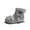 Botines para Niña 2026 Otoño Invierno Nuevos Botines Individuales para Niños Pedrería Plateada Botas de Princesa para Bebé Botas de Combate de Moda de Moda