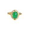 Anillo de Ágata Natural Guan Yu Anillo de Calcedonia Verde Imperial Beneficios de Transmisión en Vivo de Cristal Venta al por Mayor Dropshipping S4012603