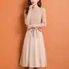 Vestido Suéter para Combinar con un Abrigo, Nuevo Estilo Otoño e Invierno para Mujer, Elegante Vestido Largo de Punto para Vestir por Capas